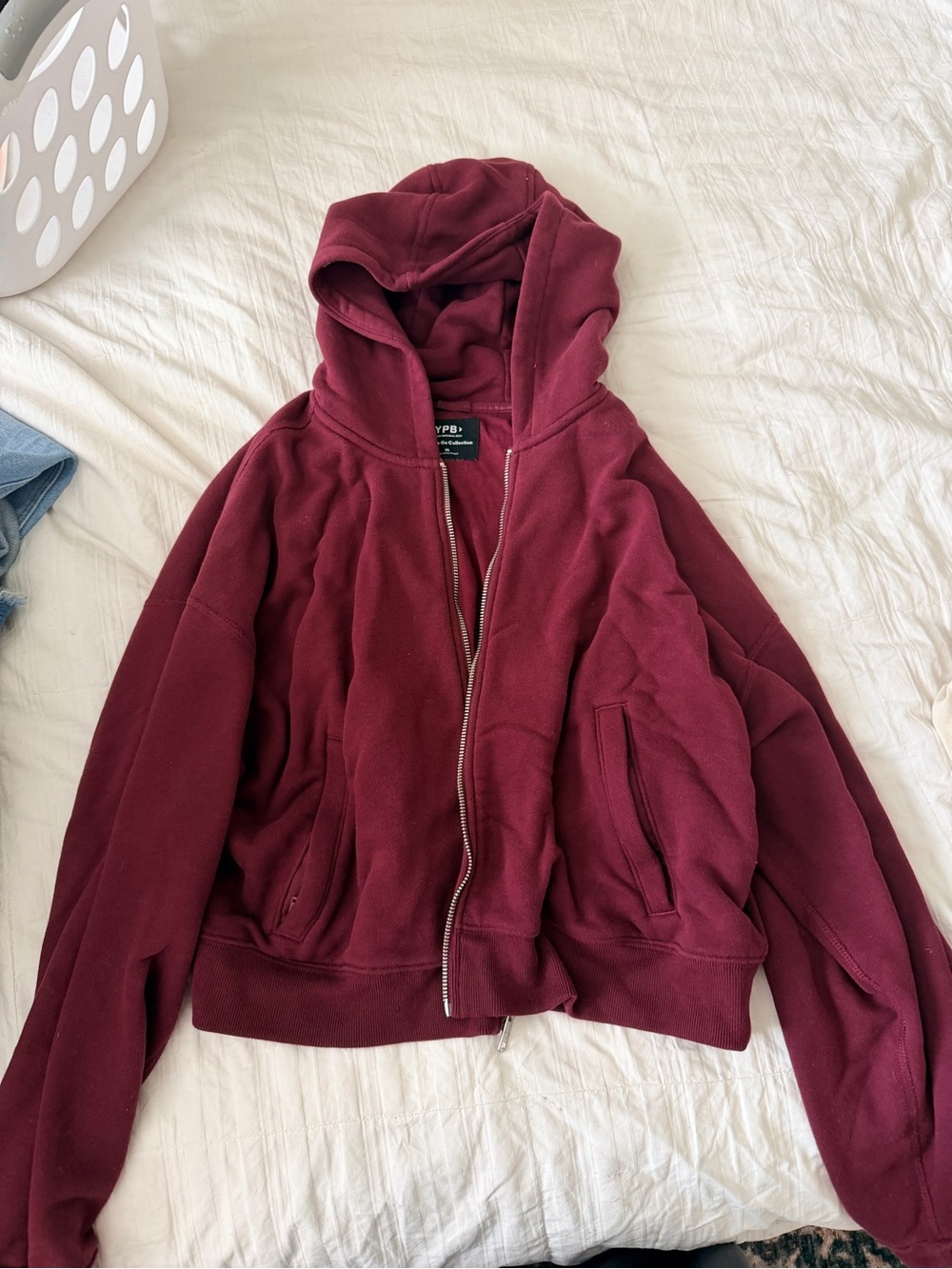 Abercrombie & Fitch Maroon Zip-Up Hoodie Jacket